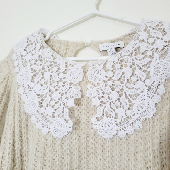 TopShop bulky sweater, lace color, balloon sleeve chunky and soft - Picture 2 of 6